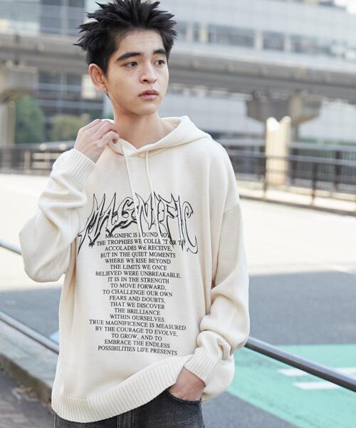 PGロゴ フード付きセーター ELRIC Half Zip Tn Sweater ニット セーター | GUESS(ゲス
