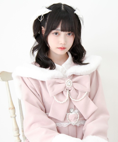 DearMyLove ステンカラーコート コート ハートバックルベルトセーラー