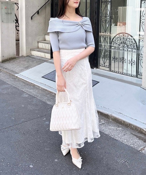 INGNI スカート バックレースアップレースマーメイドスカート  