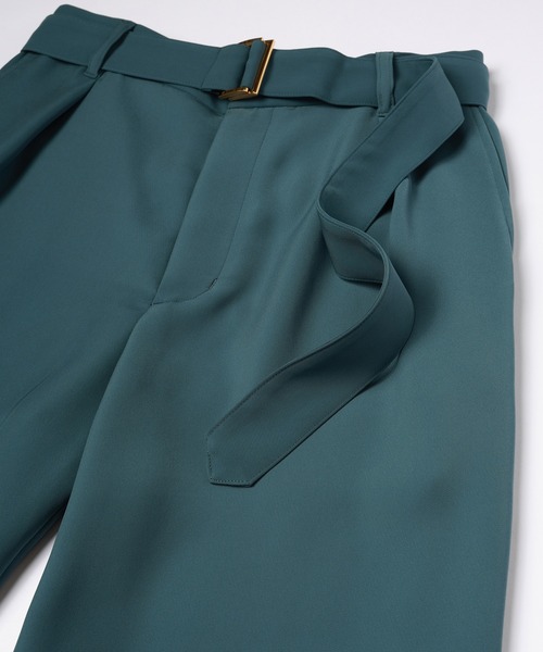CULLNI スラックス Dry Double Satin 1Tuck Pant with Long Belt