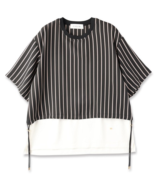 CULLNI Melange Stripe Twill Layered Hem Pullover メンズ
