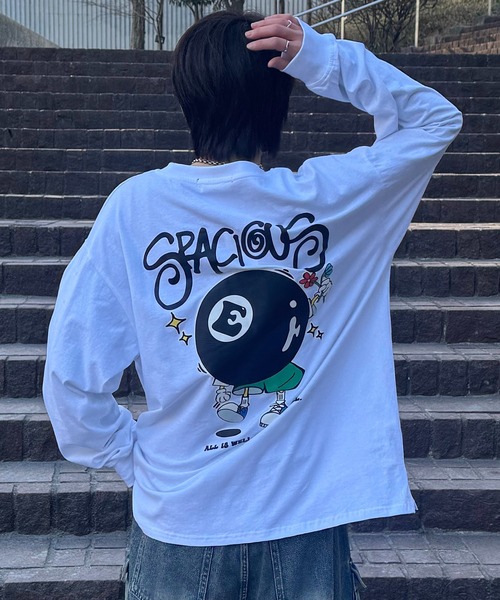 tシャツ ポップイラスト 発泡バックプリント クルーネックビッグ
