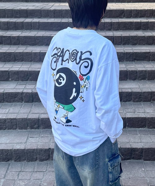tシャツ 25SS ポップイラスト 発泡バックプリント クルーネックビッグ