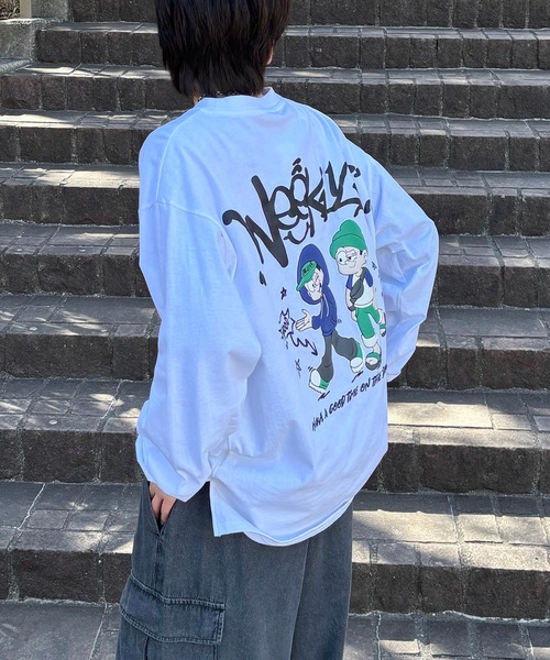tシャツ 25SS ポップイラスト 発泡バックプリント クルーネックビッグ