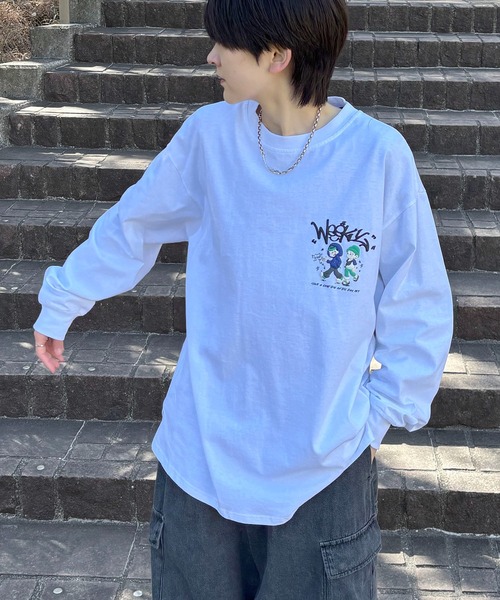 tシャツ 25SS ポップイラスト 発泡バックプリント クルーネックビッグ