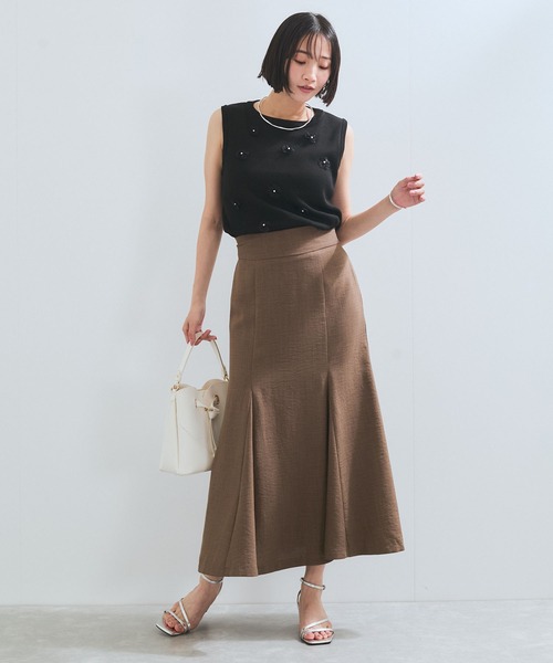 VIS（ビス） ベスト ジレ フラワーモチーフニットベスト レディース