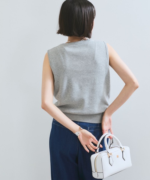 VIS（ビス） ベスト ジレ フラワーモチーフニットベスト レディース