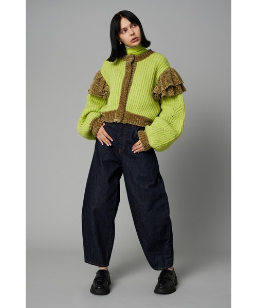 HeRIN.CYE ニットカーディガン FREE ネイビー レディース : ZOZOTOWN