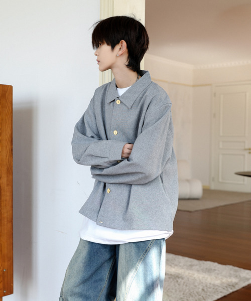 NEOS（KOKUYO） シャツ 「neos」ルーズシルエット 無地 総柄 フラワー