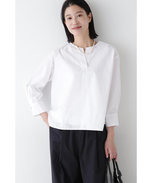 ブラウス シャツ smocking cami ブラウス レディース human woman ブラウス シャツ スキッパーブロードブラウス