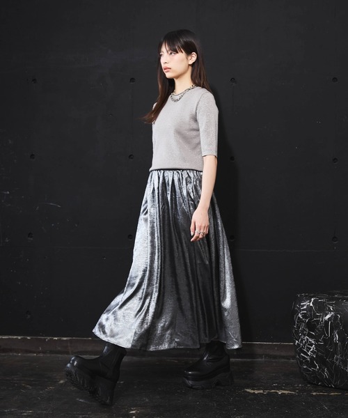DIP IN CHOCOLATE ロング スカート リバーシブルチュールスカート「DIP