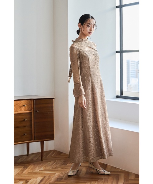 niana（ニアナ） ドレス ショルダークロスラインレースドレス