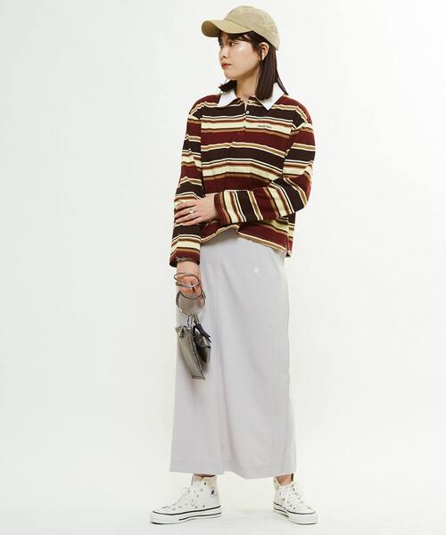 CONVERSE TOKYO tシャツ MULTI BORDER RUGGER TEE レディース