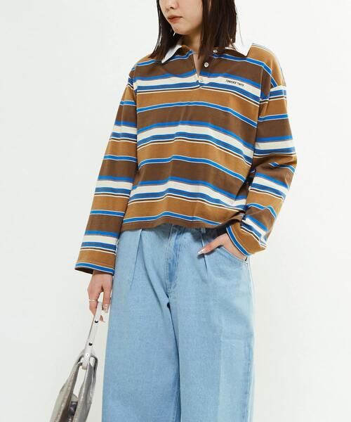 とうか CONVERSE TOKYO tシャツ MULTI BORDER RUGGER TEE レディース