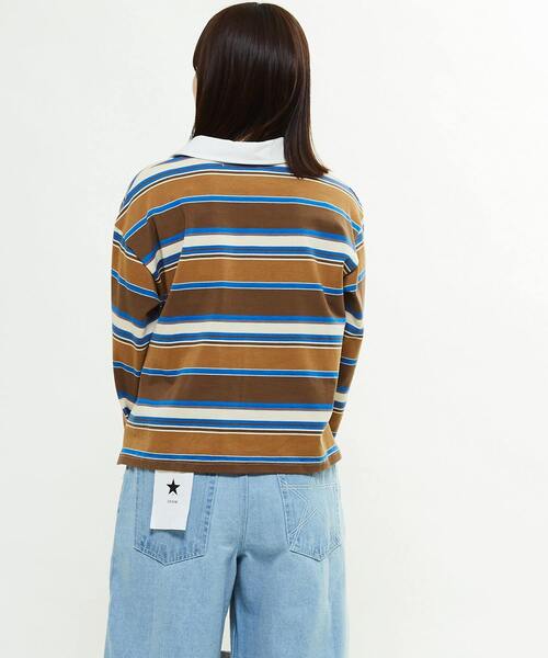 カットソー(長袖/七分) rugger tee CONVERSE TOKYO tシャツ MULTI BORDER RUGGER TEE レディース