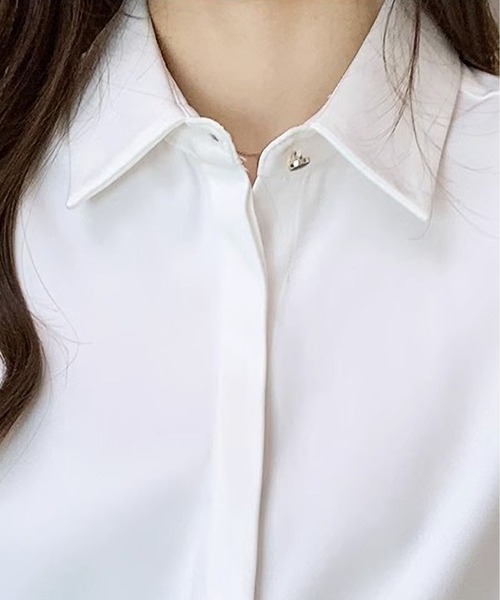 BLANC FICELLE ブラウス シャツ ホワイト シャツ レディース