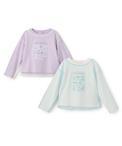 mezzo piano tシャツ チュールレイヤード 長袖Tシャツ キッズ 子供服