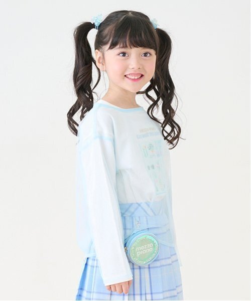 mezzo piano tシャツ チュールレイヤード 長袖Tシャツ キッズ 子供服
