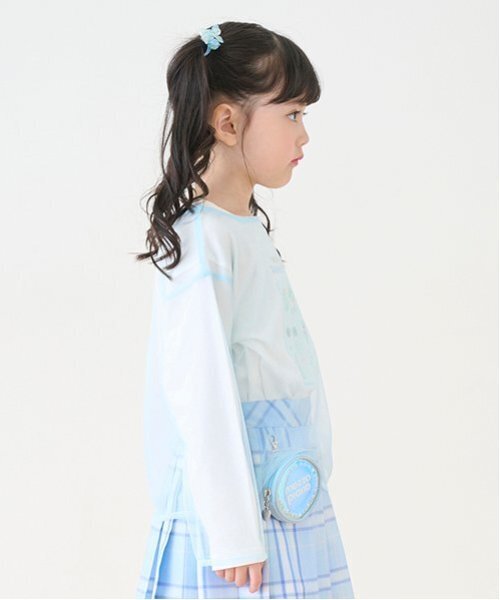 mezzo piano tシャツ チュールレイヤード 長袖Tシャツ キッズ 子供服