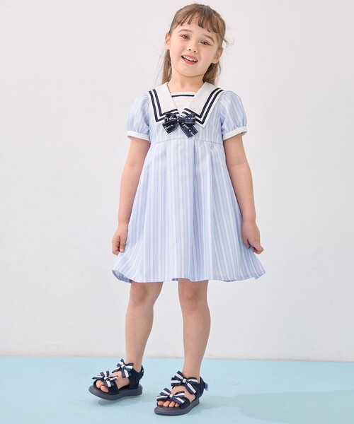 familiar セーラー襟 ワンピース 130 ネイビー Familiar セーラー ワンピース | ブルー | FARFETCH JP