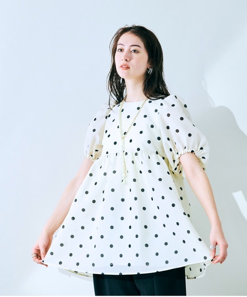 Audie a Muses ブラウス シャツ ドットペプラムブラウス