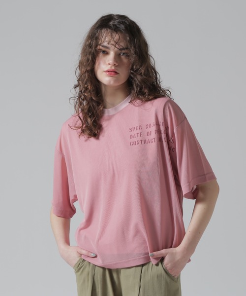 tシャツ 「直営店限定」SHEER LAYERED PRINT T-SHIRT/シアーレイヤード プリントTシャツ レディース