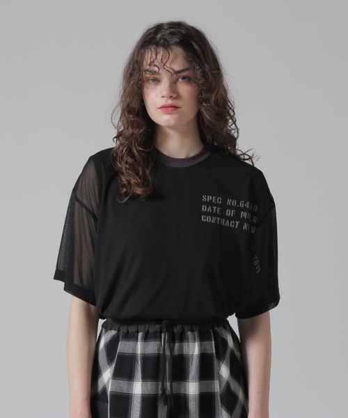 AVIREX tシャツ 「直営店限定」SHEER LAYERED PRINT T-SHIRT