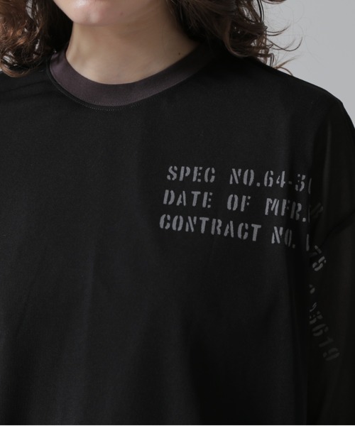 tシャツ 「直営店限定」SHEER LAYERED PRINT T-SHIRT/シアーレイヤード プリントTシャツ レディース WOMAN/直営店限定》SHEER LAYERED PRINT T-SHIRT/シアー