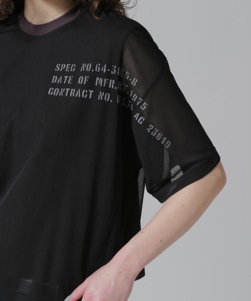 tシャツ 「直営店限定」SHEER LAYERED PRINT T-SHIRT/シアーレイヤード プリントTシャツ レディース WOMAN/直営店限定》SHEER LAYERED PRINT T-SHIRT/シアー