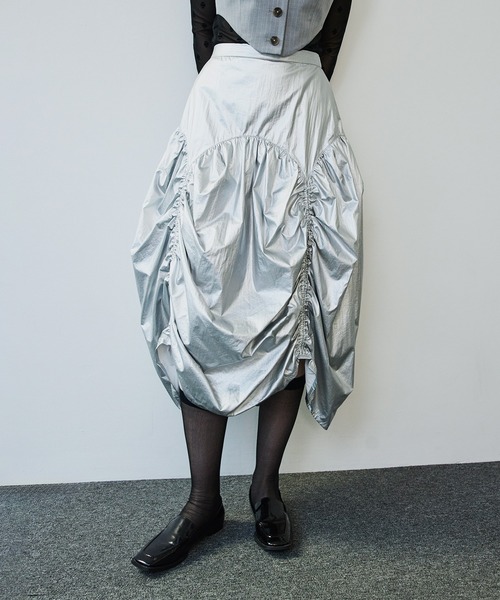 SORIN（ソリン） スカート Metalic Taffta Design Gathered Skirt
