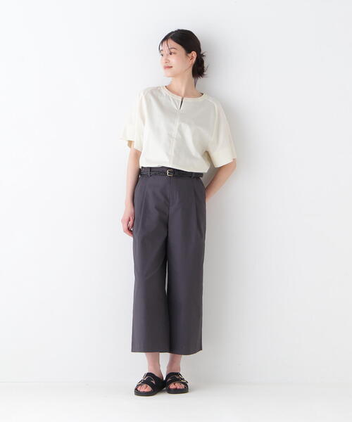パンツ 「3サイズ展開」「UVカット・接触冷感」クールマックス混ガウチョパンツ レディース_4