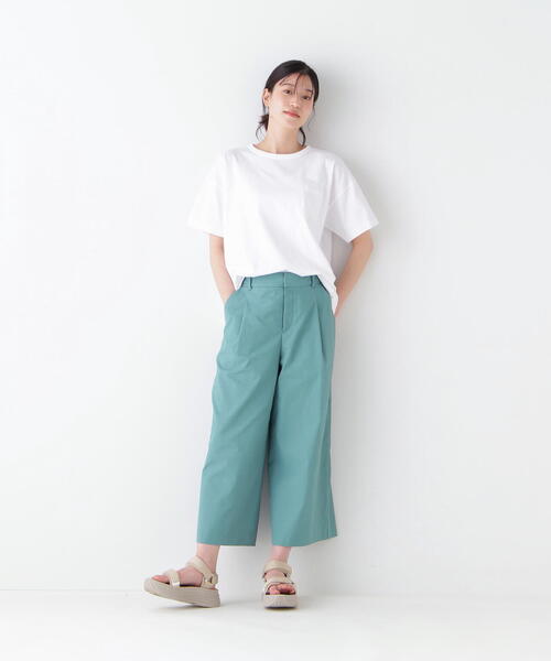 パンツ 「3サイズ展開」「UVカット・接触冷感」クールマックス混ガウチョパンツ レディース_16