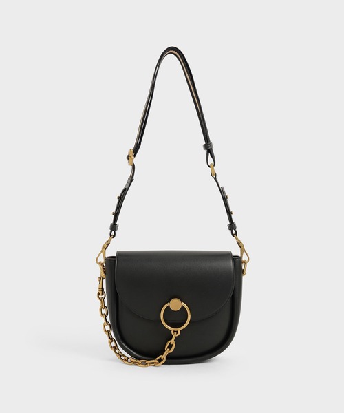 完売品 未使用 CHARLES & KEITH ブラックショルダーバッグ CHARLES & KEITH 「CHARLES & KEITH」 2WAYバッグ M ブラック