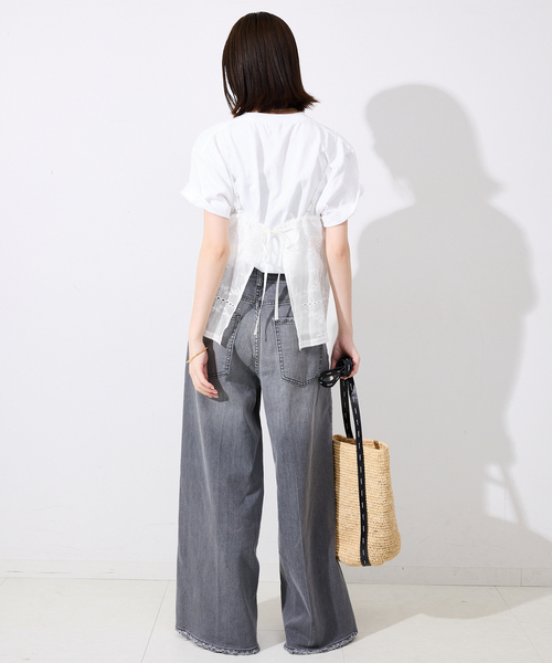 SLOBE IENA ブラウス シャツ シアー刺繍キャミブラウス