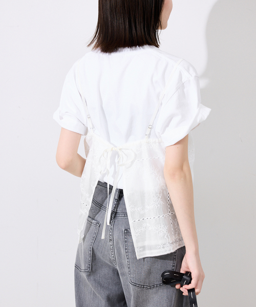 SLOBE IENA ブラウス シャツ シアー刺繍キャミブラウス
