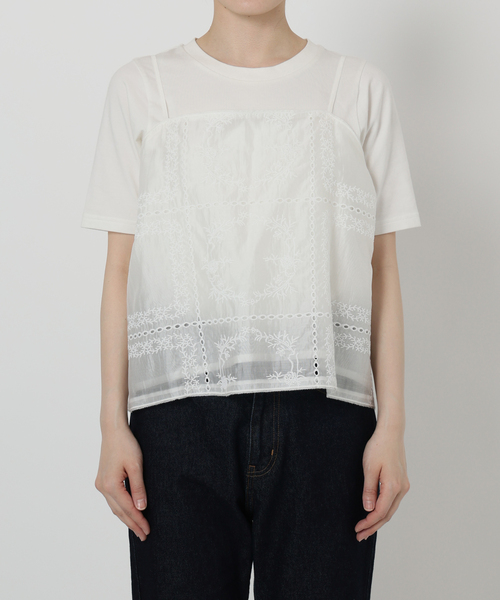 SLOBE IENA ブラウス シャツ シアー刺繍キャミブラウス