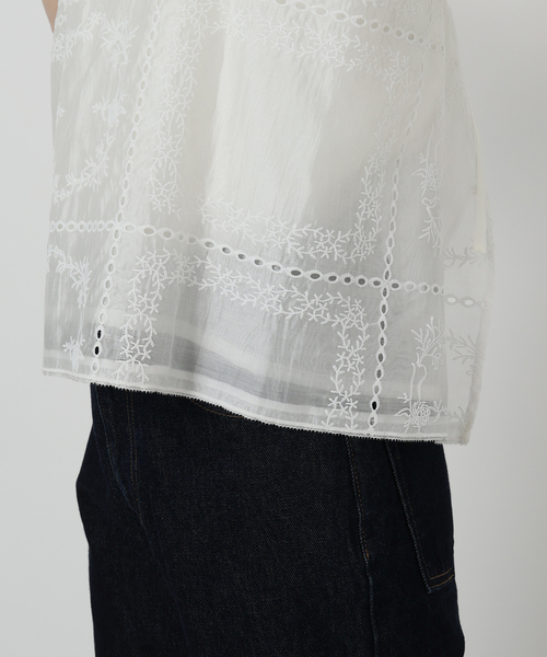 SLOBE IENA ブラウス シャツ シアー刺繍キャミブラウス