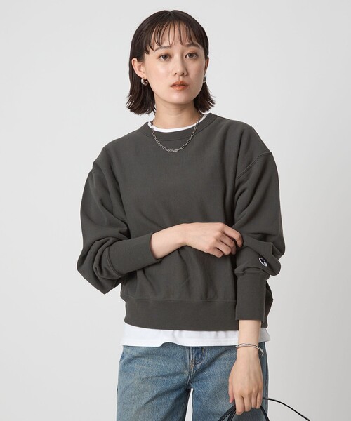 トレーナー スウェット 「別注」「Champion」リバースウィーブ スウェット プルオーバー レディース Champion トレーナー スウェット 「別注」「Champion」リバース