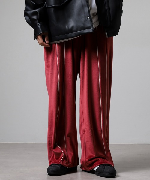 NERDY スウェットパンツ ジャージ ベロアパイピングトラックパンツ