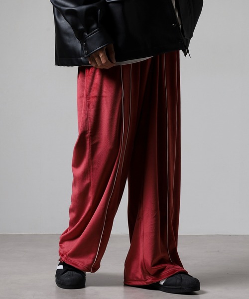 NERDY スウェットパンツ ジャージ ベロアパイピングトラックパンツ