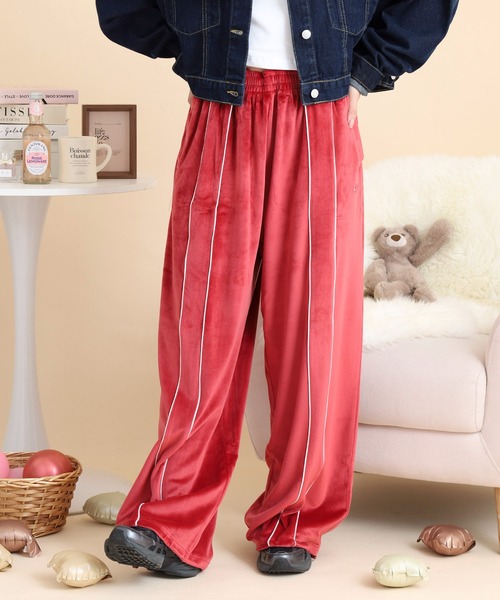 NERDY スウェットパンツ ジャージ ベロアパイピングトラックパンツ