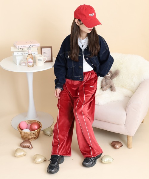 NERDY スウェットパンツ ジャージ ベロアパイピングトラックパンツ