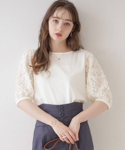 「couture brooch」 半袖カットソー 38 オフホワイト レディース
