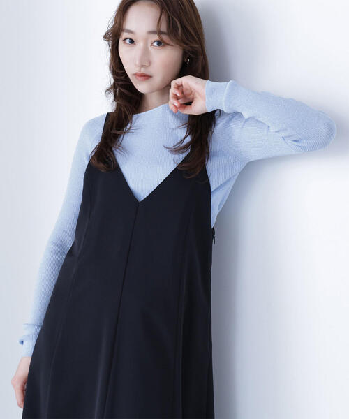 NATURAL BEAUTY BASIC ニット セーター ラメリブボートネック