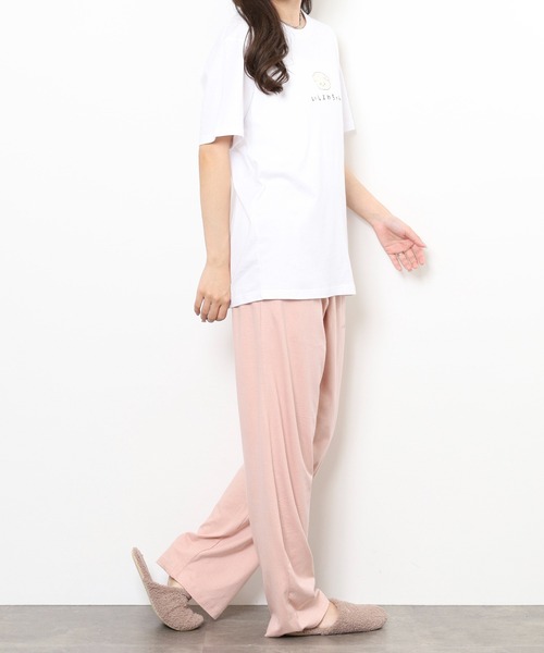 Salute 薄いピンク 刺繍 パジャマ 上下セット Salute 薄いピンク 刺繍 パジャマ 上下セット Salute 薄いピンク 刺繍