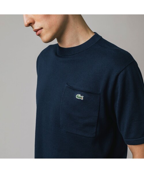 「LACOSTE」 半袖ニット 4 キャメル メンズ_画像4