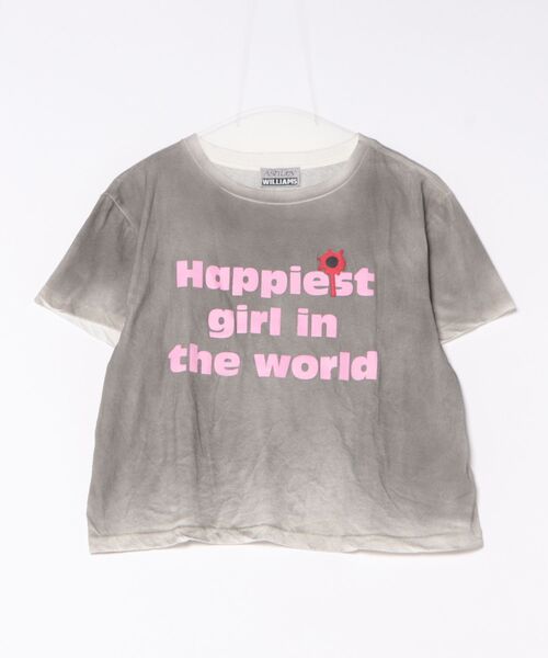 tシャツ Ashley williams/アシュリーウィリアムズ/WASHED GREY HAPPY
