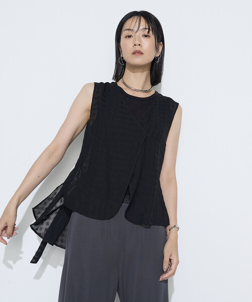 Gabardine K.T（ギャバジンK.T） ベスト ジレ チェック柄カラミ ジレ