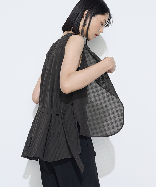ギャバジン K．T（Gabardine K．T）/チェック柄カラミ ジレ Gabardine K.T（ギャバジンK.T） ベスト ジレ チェック柄カラミ ジレ