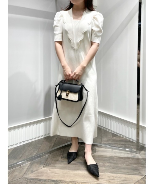 「CELFORD」 半袖ワンピース 38 ブラック レディース_画像2